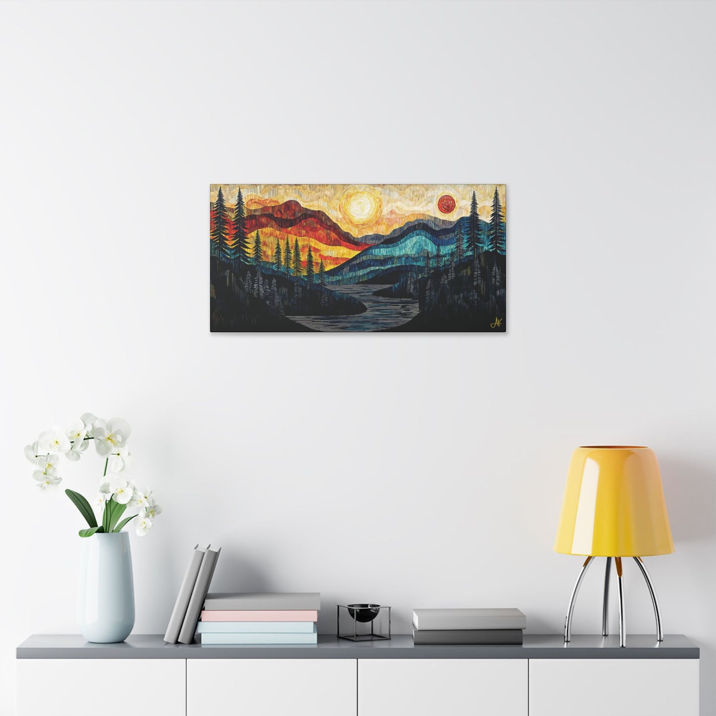 "Sun and Moon", Stretched Classic Canvas Fine Art Print