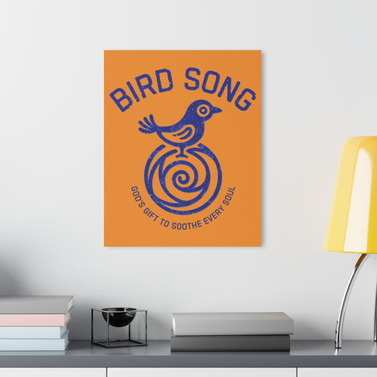 "Bird Song", Christian Acrylic Wall Prints (French Cleat Hanging) (Cadmium Orange)