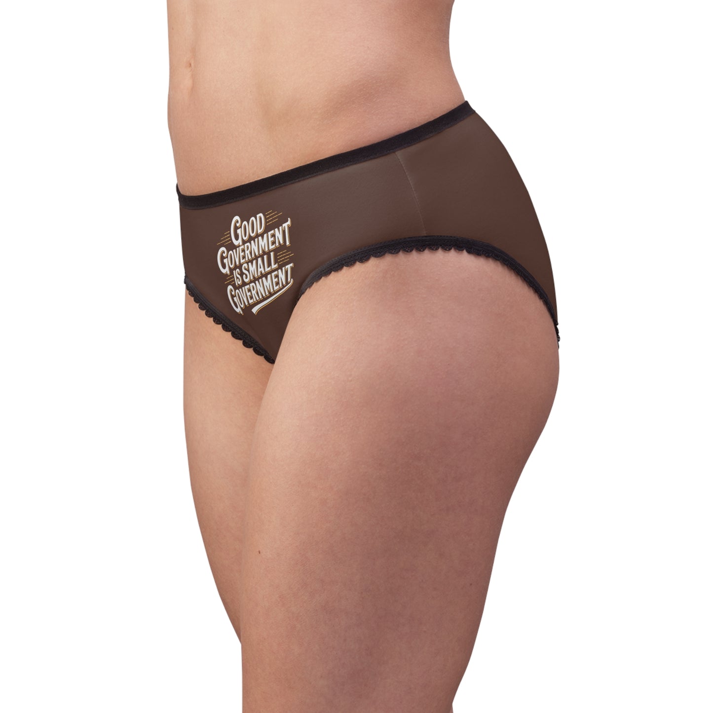 "Good Government is Small Government", Women's Briefs (Dark Rust Brown)