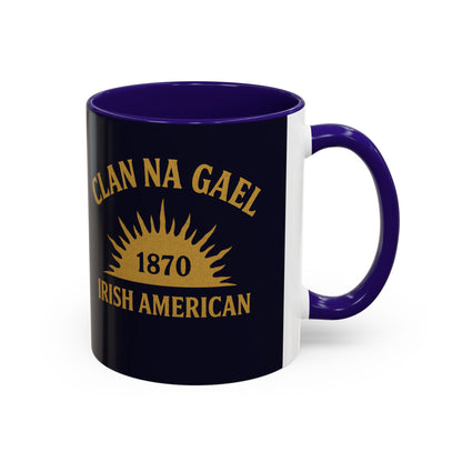 "Clan na Gael - Irish American", Colorful Mugs (11oz, 15oz) (Black Rock Blue)