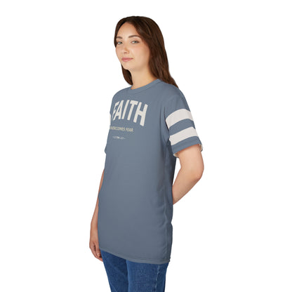 "Faith Overcomes Fear", Unisex Tee (Atlantic Grey)