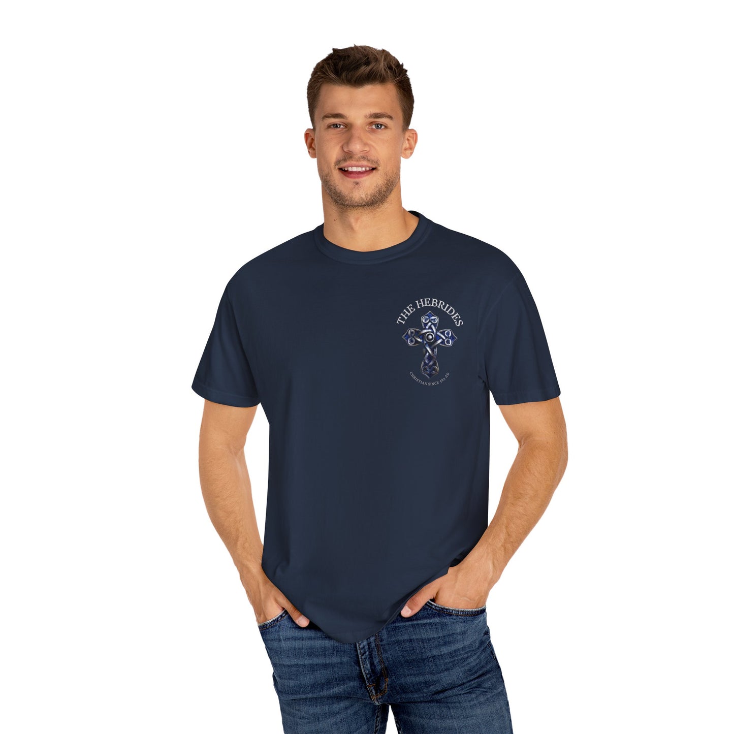 "The Hebrides - Christian since 563 AD", Unisex T-shirt