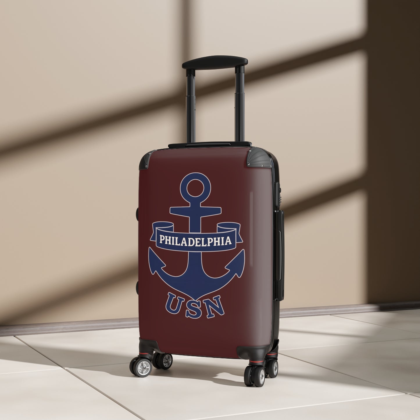 "USN Anchor", Suitcase (Pastel Red)