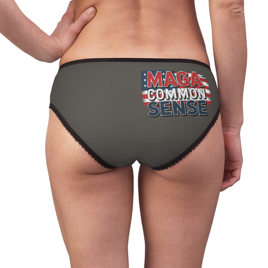 "MAGA Common Sense" #01, Women's Briefs (Off Black)