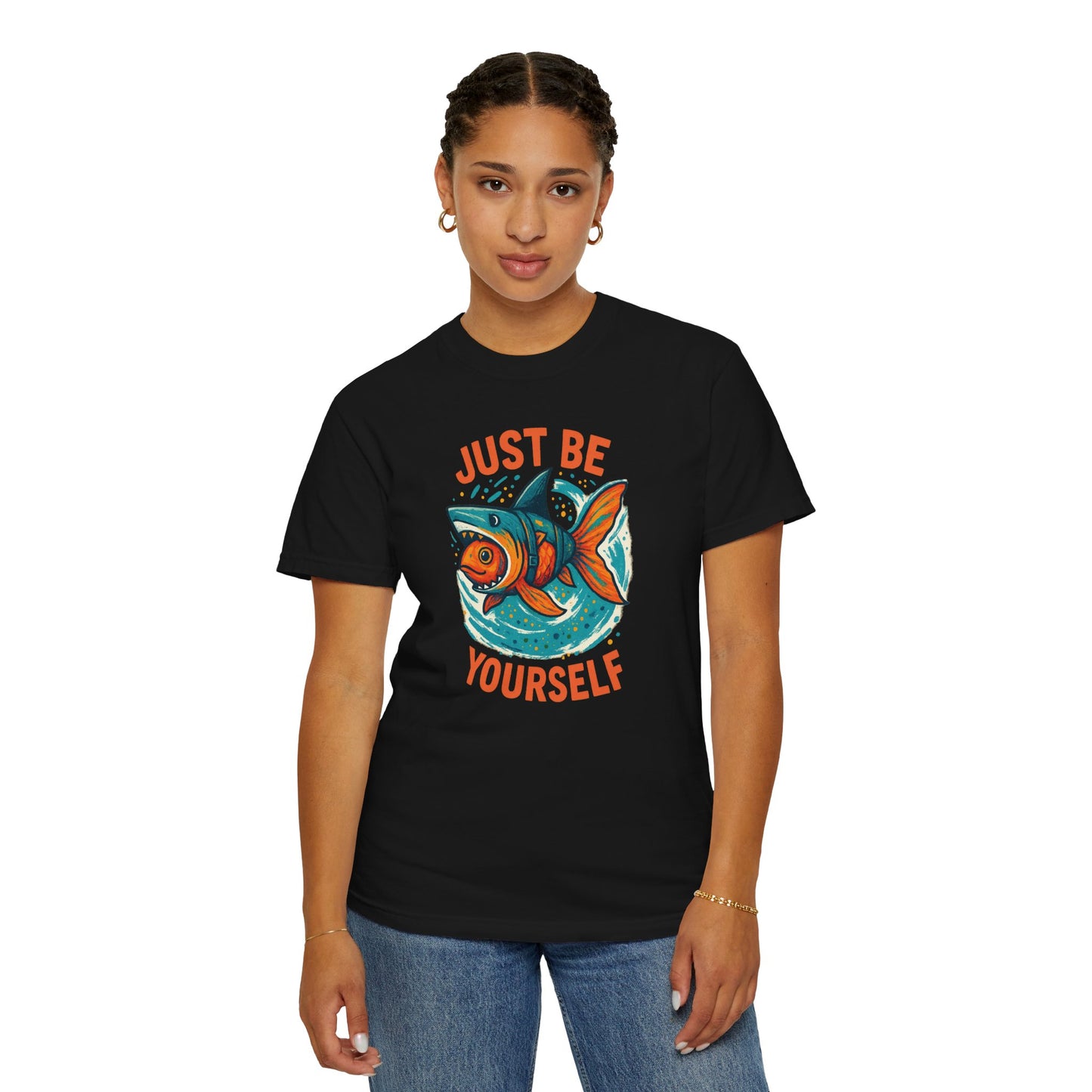 "Just Be Yourself", Unisex T-shirt (Black and dark colors)
