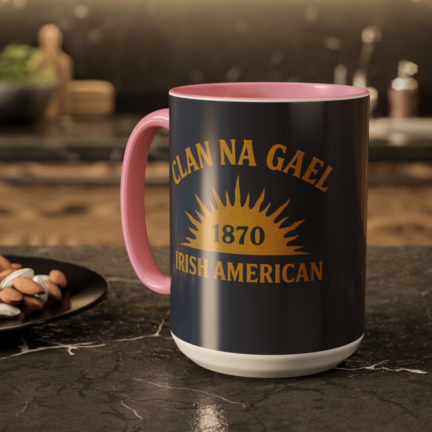 "Clan na Gael - Irish American", Colorful Mugs (11oz, 15oz) (Blue Burka Grey)