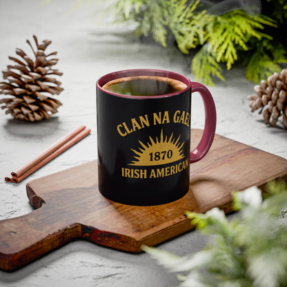 "Clan na Gael - Irish American", Colorful Mugs (11oz, 15oz) (Raven Black)