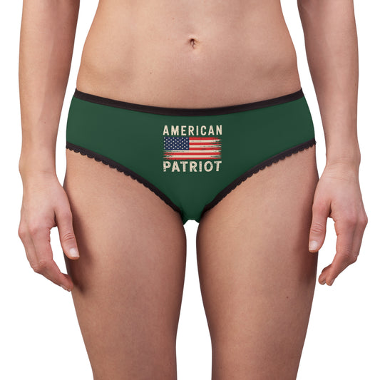 "American Patriot" with Flag #02, Women's Briefs (Evergreen)