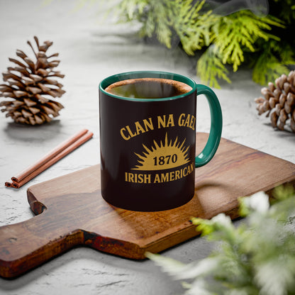 "Clan na Gael - Irish American", Colorful Mugs (11oz, 15oz) (Seal Brown)