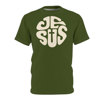 "Retro Jesus", Unisex T-shirt (Verdun Green)