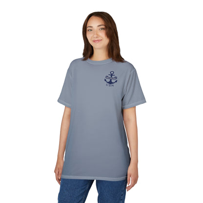 "USN Anchor", Unisex T-shirt (Steel-Deck Grey)