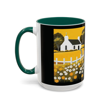 "Eaglais a’ Bhuidhe (Gaelic) - The Church of Golden Hope (English)", Colorful Mugs (11oz & 15oz)
