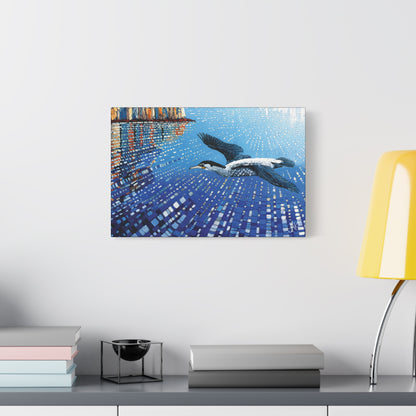 "Sky Kin I – Gannet Over the Reflecting Stack", Fine Art Matte Canvas, Stretched, 1.25"