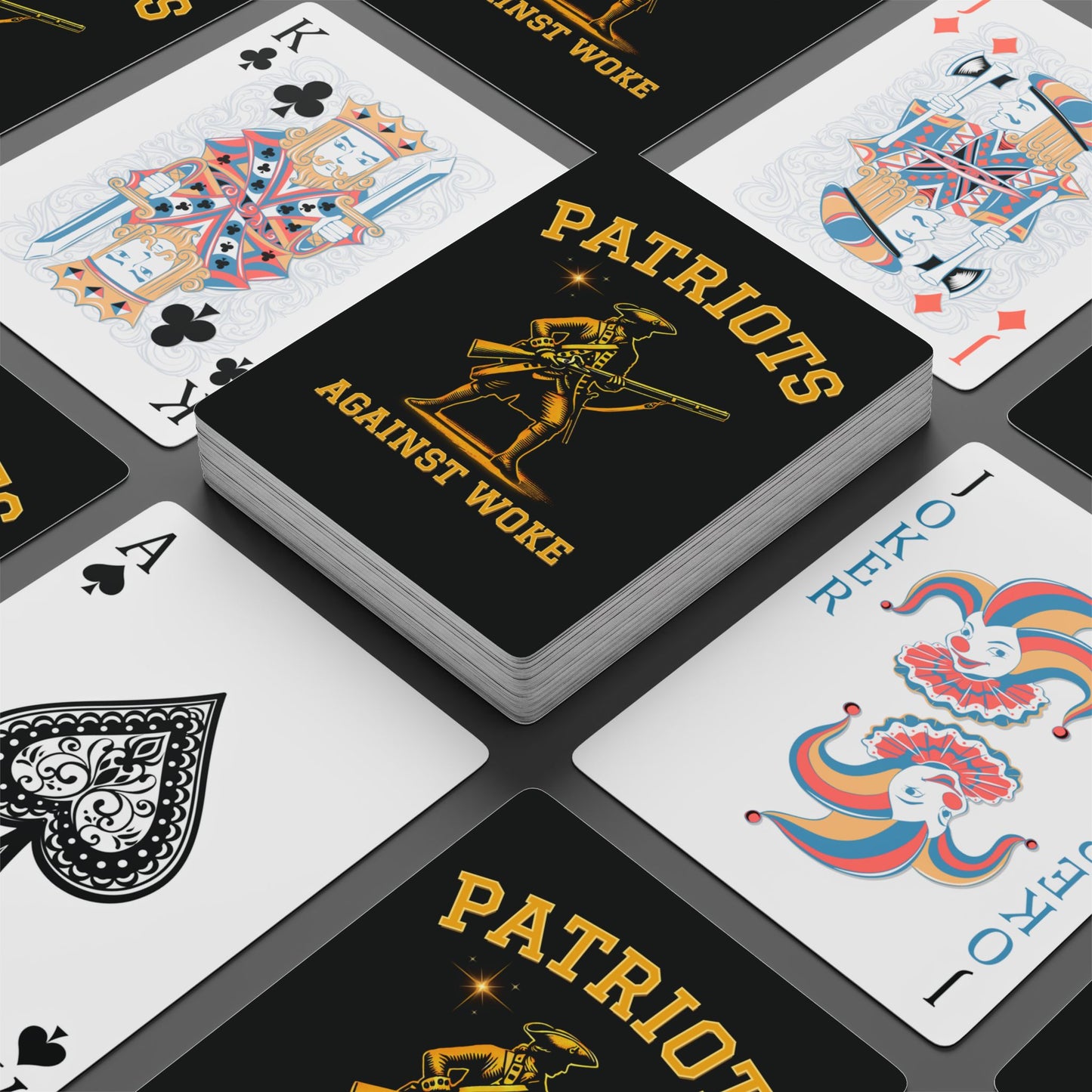 "Patriots Against Woke", Cultural Playing Cards (Void Black)