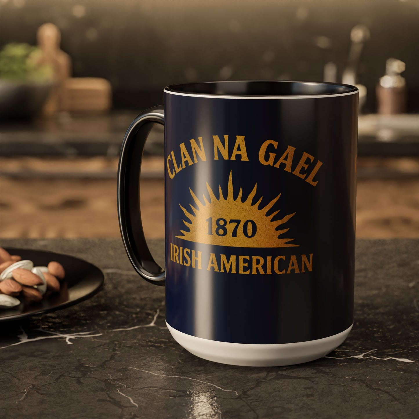 "Clan na Gael - Irish American", Colorful Mugs (11oz, 15oz) (Mariana Blue)
