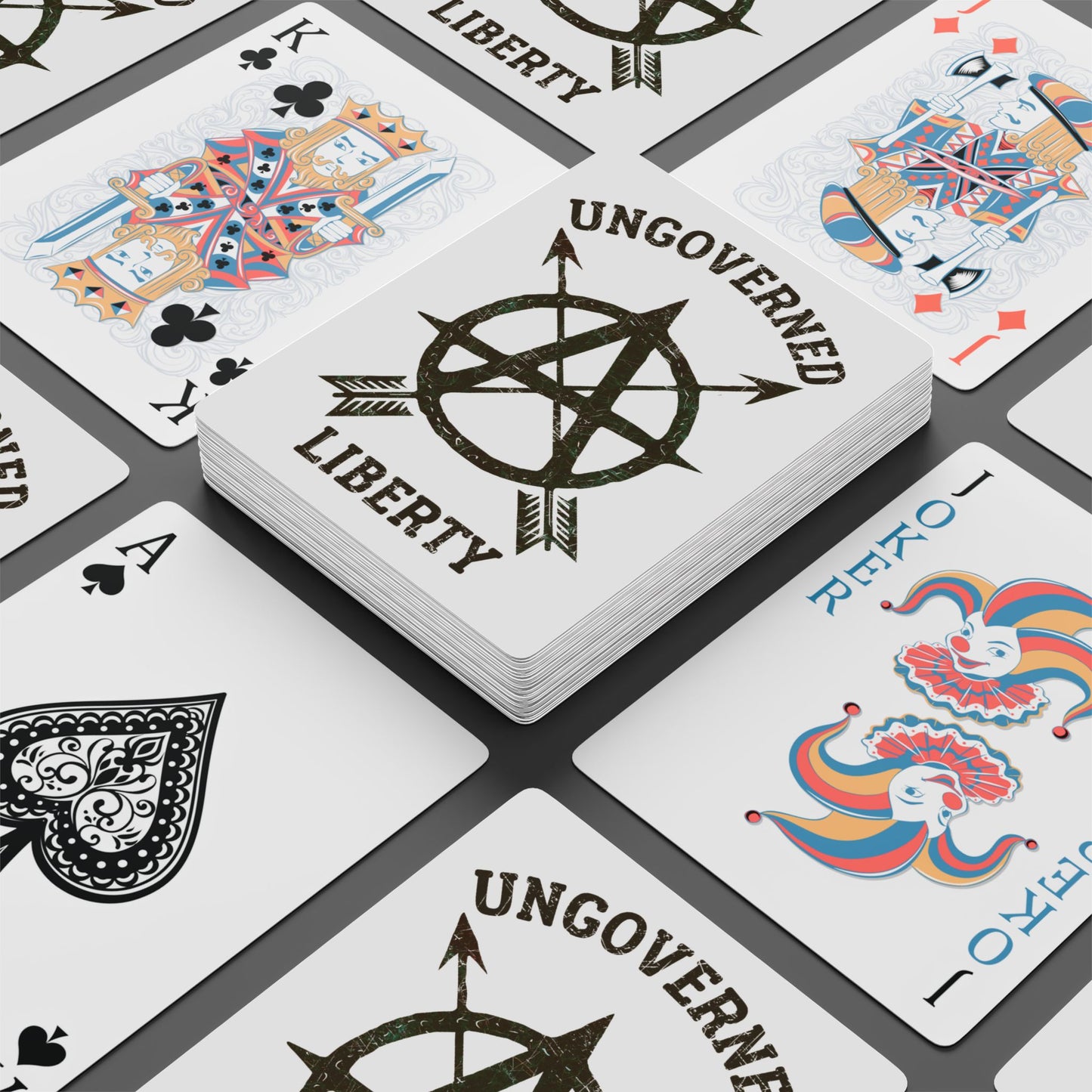 "Ungoverned Liberty", Political Playing Cards (White Smoke)