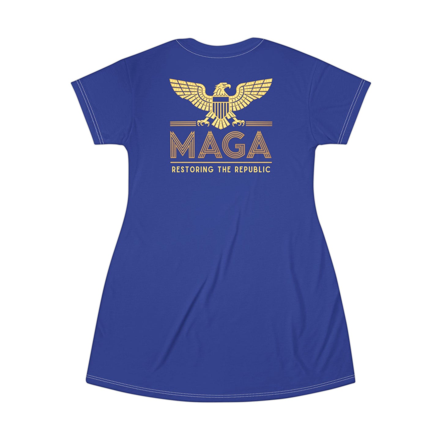 "MAGA - Restoring the Republic", T-Shirt Dress (Patriot Blue)