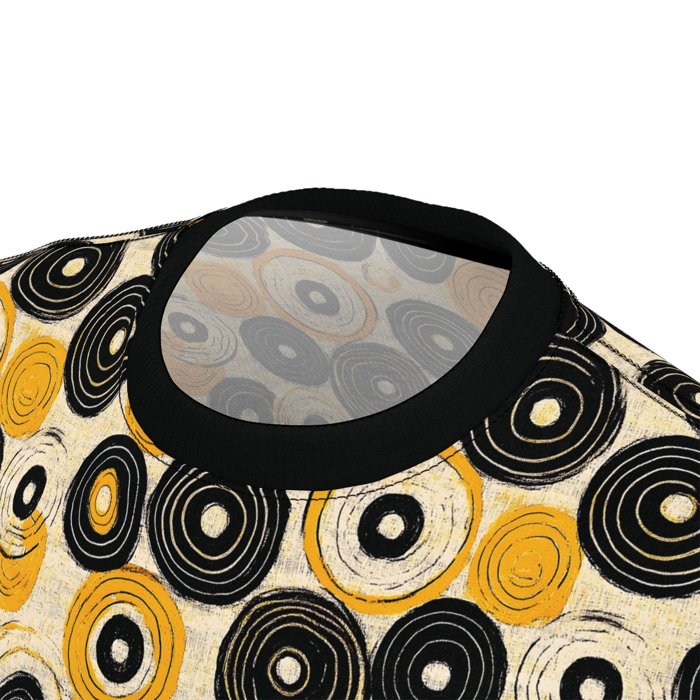 "Old 45's", Wearable Pattern Art Unisex Tee (70's Black Collar)