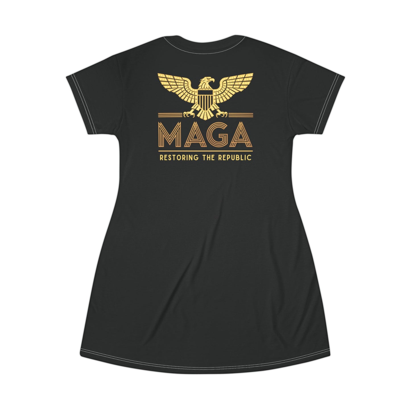 "MAGA - Restoring the Republic", T-Shirt Dress (Void Black)