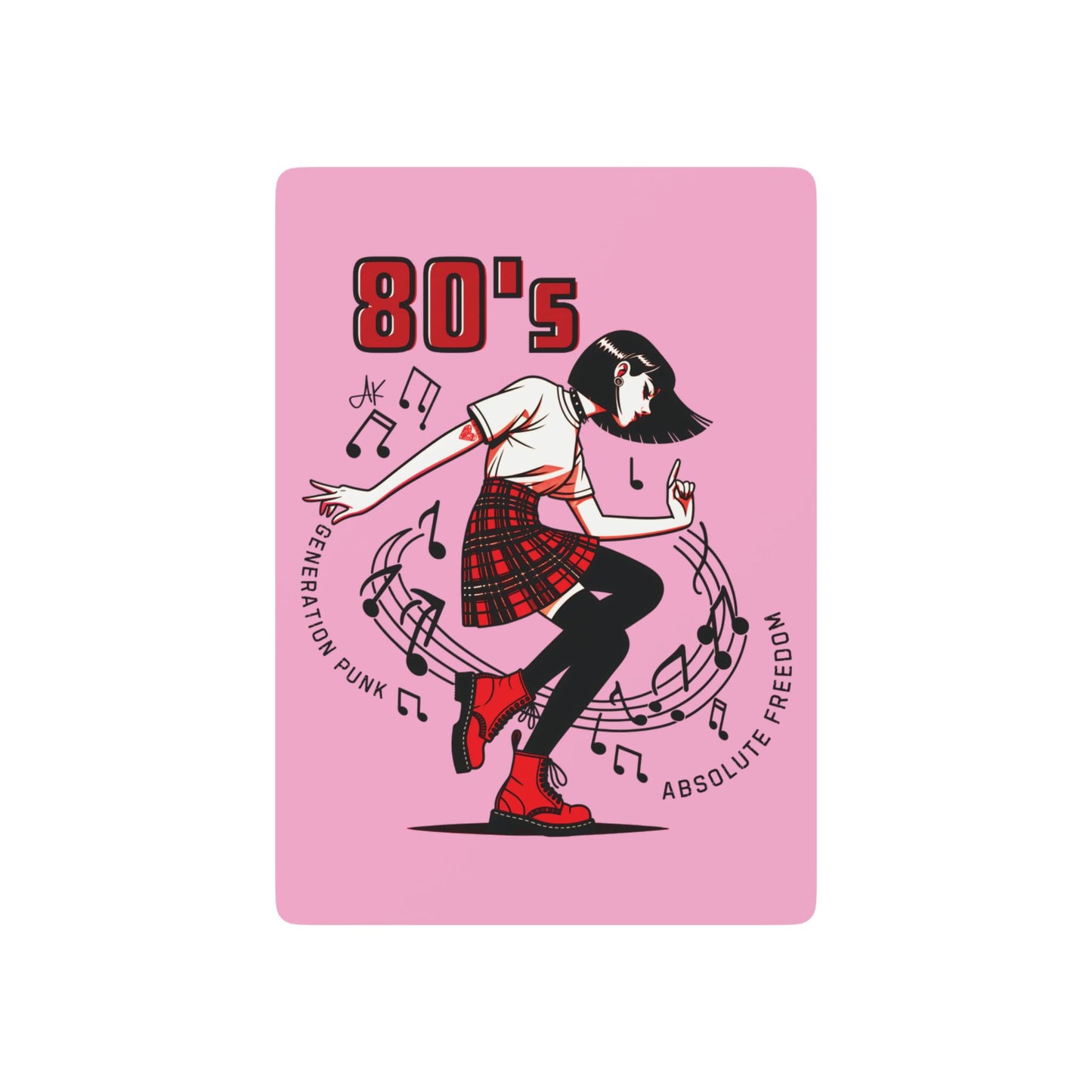 "80's Generation Punk", Retro Playing Cards (Light Hot Pink)