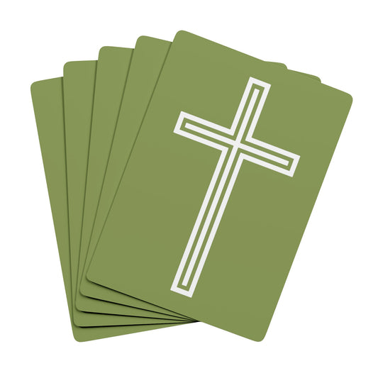 "A Simple Cross", Chrsitian Playing Cards (Zesty Apple Green)