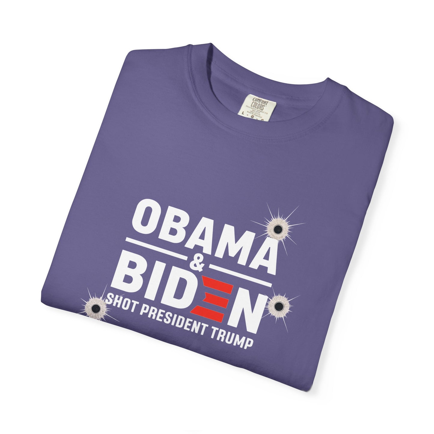"Obama & Biden Shot President Trump", Unisex Black T-shirt