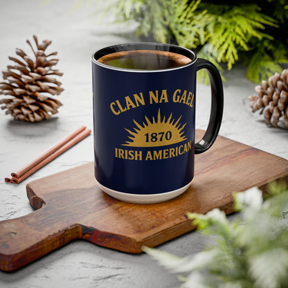 "Clan na Gael - Irish American", Colorful Mugs (11oz, 15oz) (Mariana Blue)