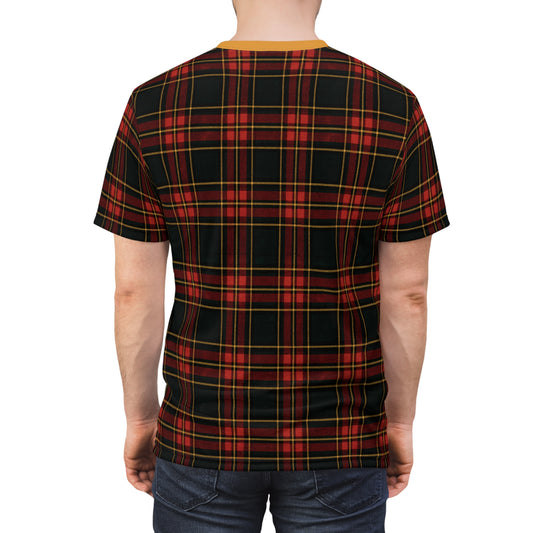 "Kilmor Gallóglach Tartan", Unisex Tee (Gallóglach Yellow Collar)