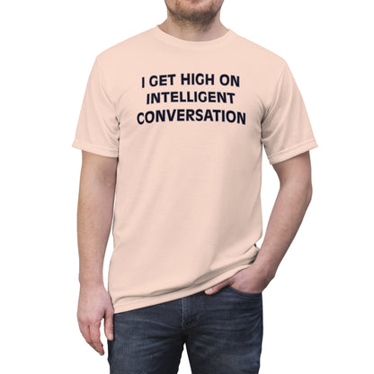 "Intelligent Conversation", Unisex T-shirt (Pink Grapefruit)