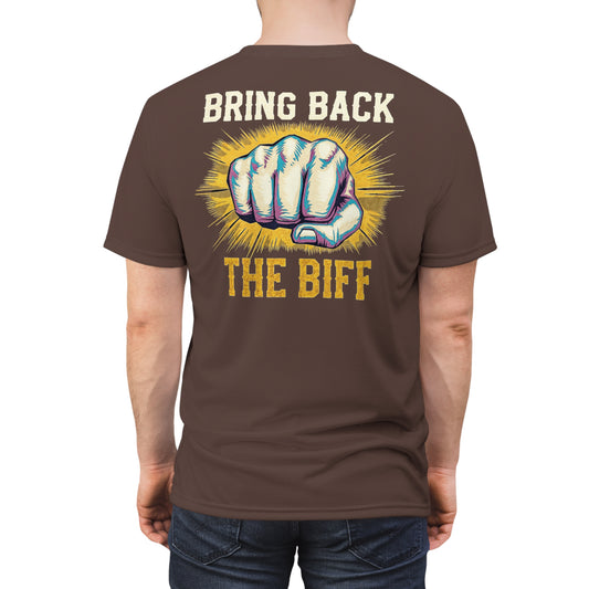 "Bring Back The Biff", Unisex T-shirt (Zanzibar Brown)