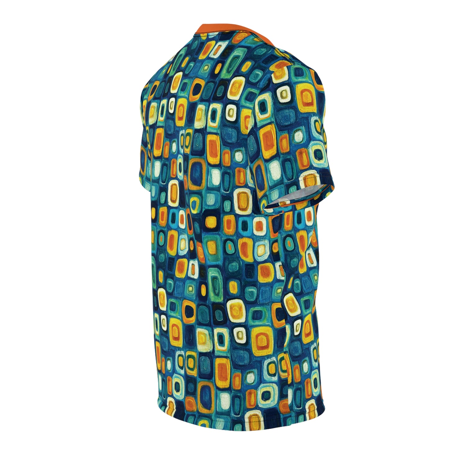 "Soul Mosaic", Unisex Tee (Metallic Orange Collar)