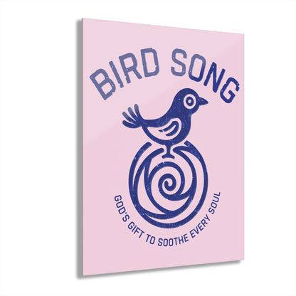 "Bird Song", Christian Acrylic Wall Prints (French Cleat Hanging) (Lace Pink)