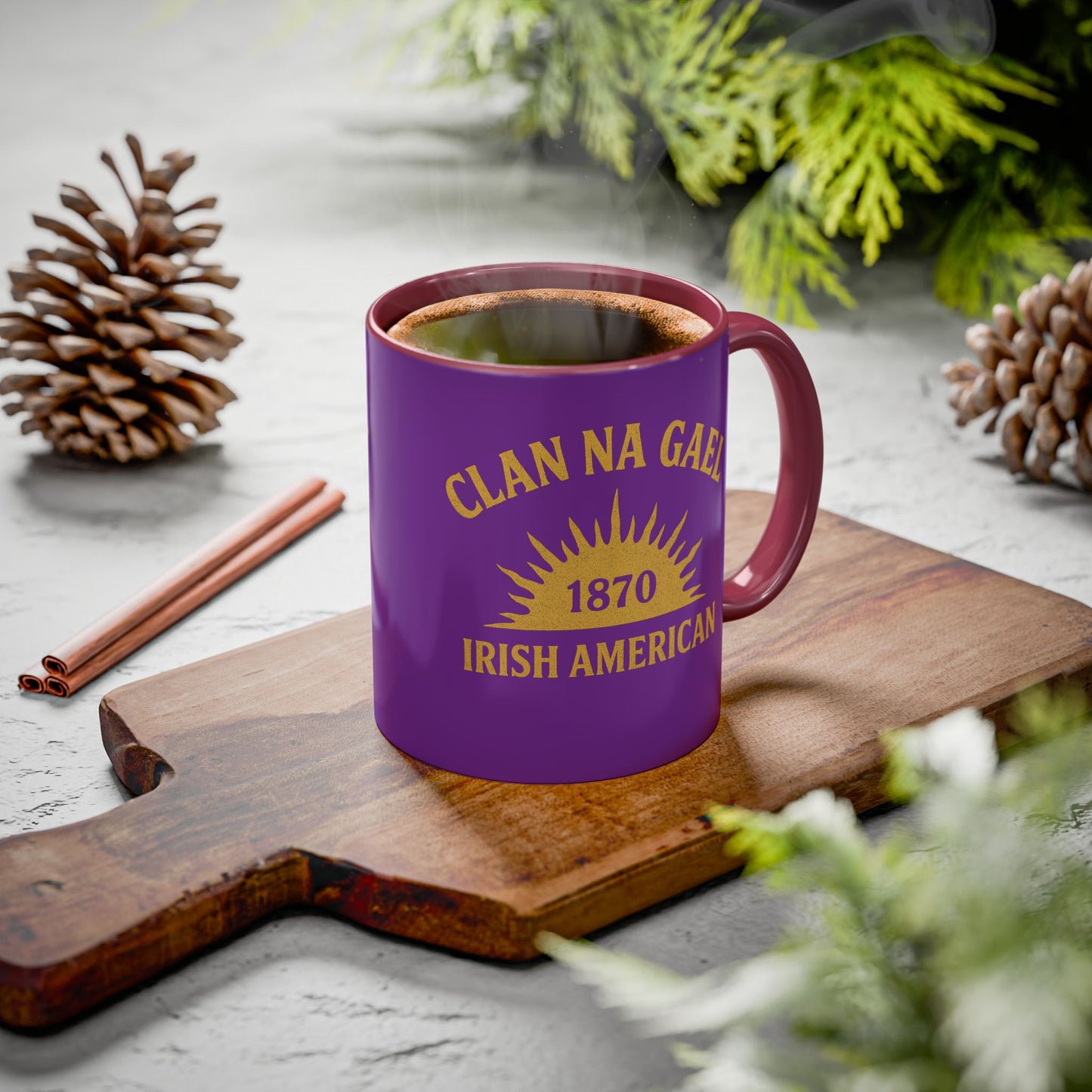 "Clan na Gael - Irish American", Colorful Mugs (11oz, 15oz) (Vesper Violet)
