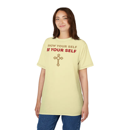 "Know Your Self", Unisex T-shirt (Primrose Light)