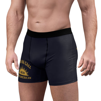 "Clan na Gael - Irish American", Men's Boxer Briefs (Black Rock Blue)