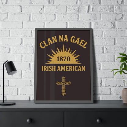"Clan na Gael - Irish American", Framed Paper Poster (Seal Brown)