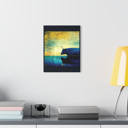 "Cattle Raid of Cooley", Fine Art Acrylic Wall Prints (French Cleat Hanging) (Blackstone Blue)