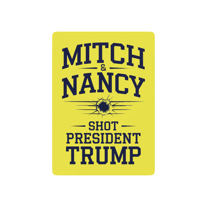 "Mitch & Nancy Shot President Trump", Political Playing Cards (Highlighter Yellow)
