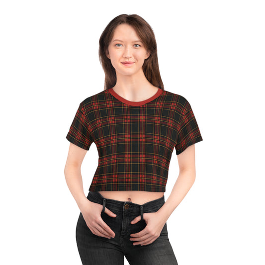 "Kilmor Gallóglach Tartan", Crop Tee (Gallóglach Red Collar)