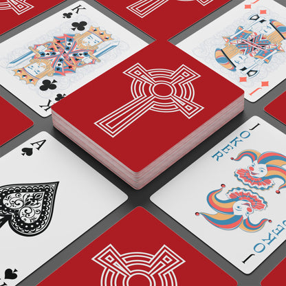 "A Simple High Cross", Christian Playing Cards (Flame Scarlet)