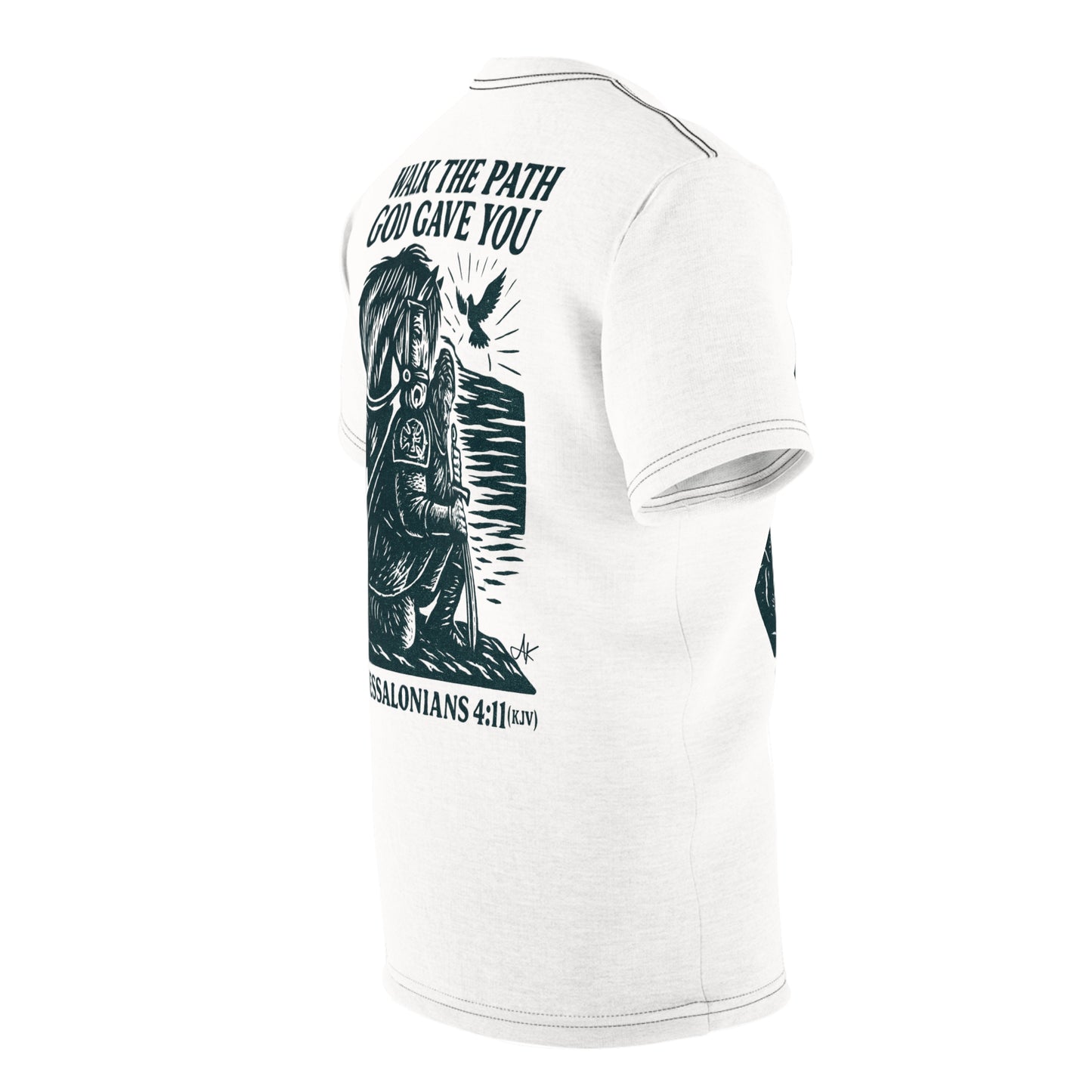 "1 Thessalonians 4:11 (KJV)", Wearable Art Unisex T-shirt (Norse Ink)
