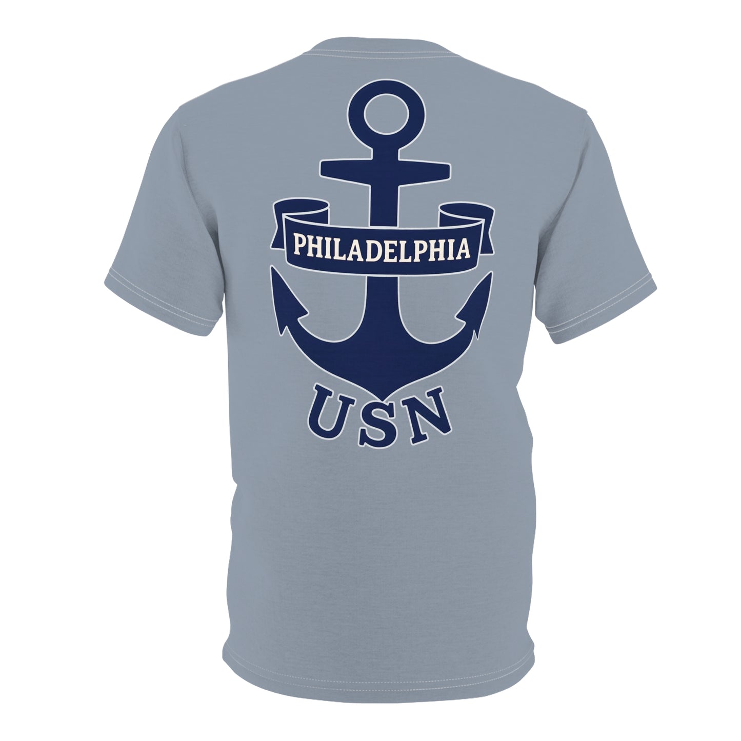 "USN Anchor", Unisex T-shirt (Steel-Deck Grey)