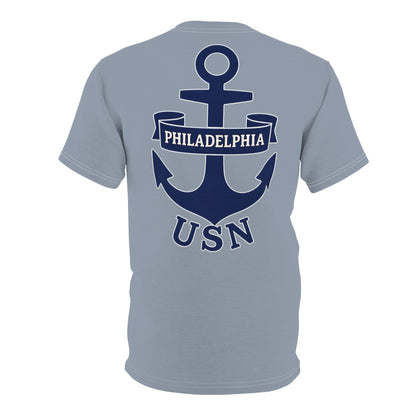 "USN Anchor", Unisex T-shirt (Steel-Deck Grey)