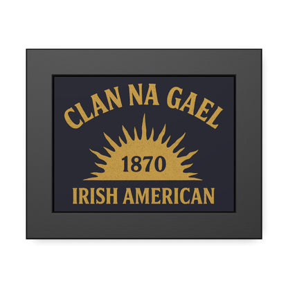 "Clan na Gael - Irish American", Framed Paper Poster (Black Rock Blue)
