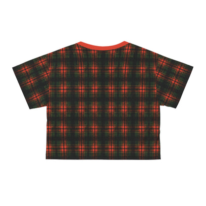 "Kilmor Brieve Tartan", Crop Tee (Brieve Red Collar)