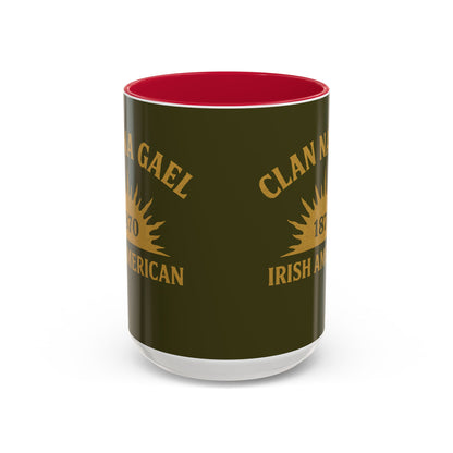 "Clan na Gael - Irish American", Colorful Mugs (11oz, 15oz) (Fianna Green)