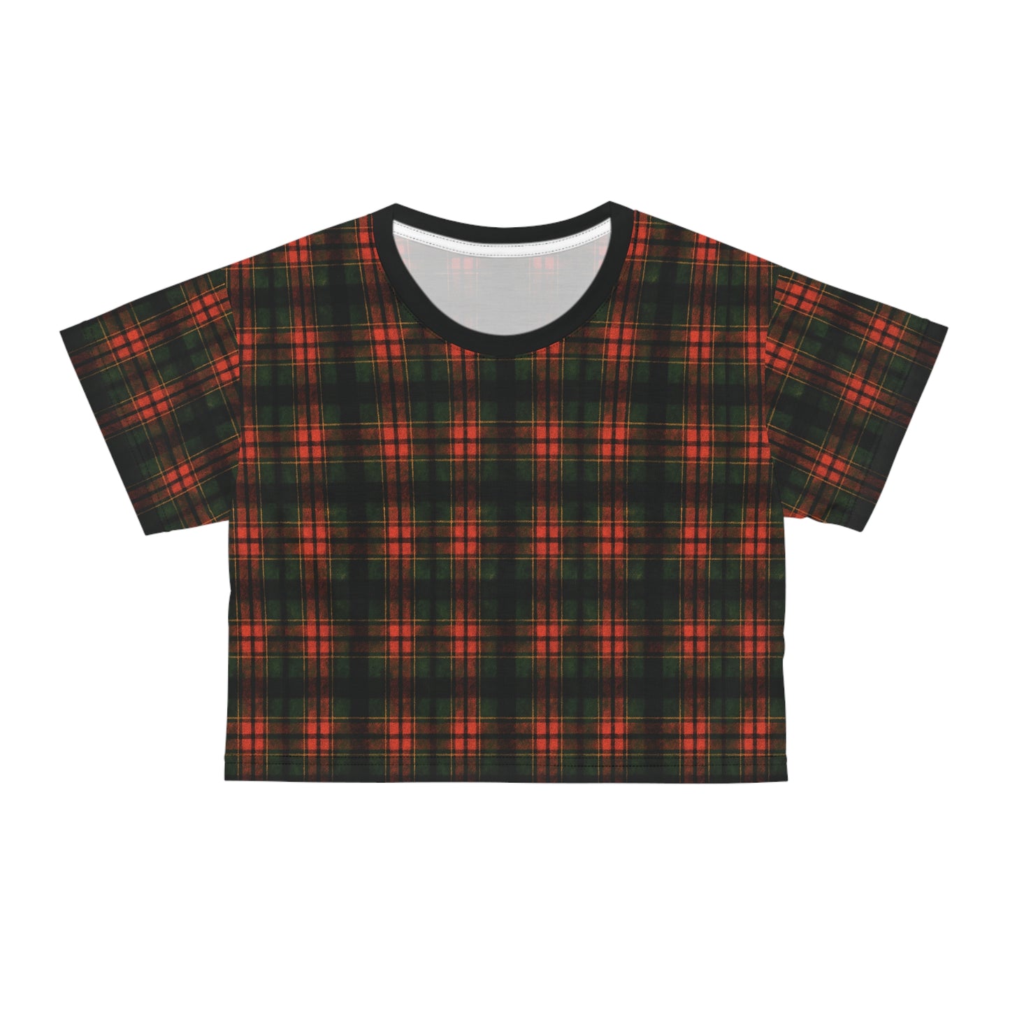 "Kilmor Brieve Tartan", Crop Tee (Brieve Black Collar)