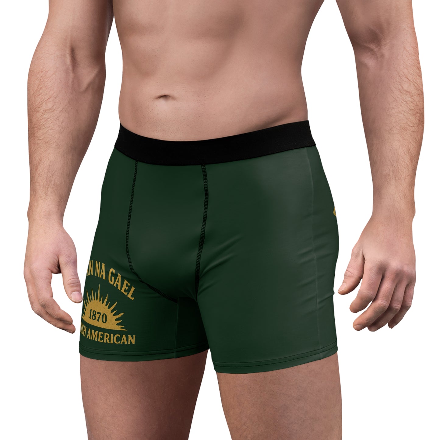 "Clan na Gael - Irish American", Men's Boxer Briefs (Fenian Green)