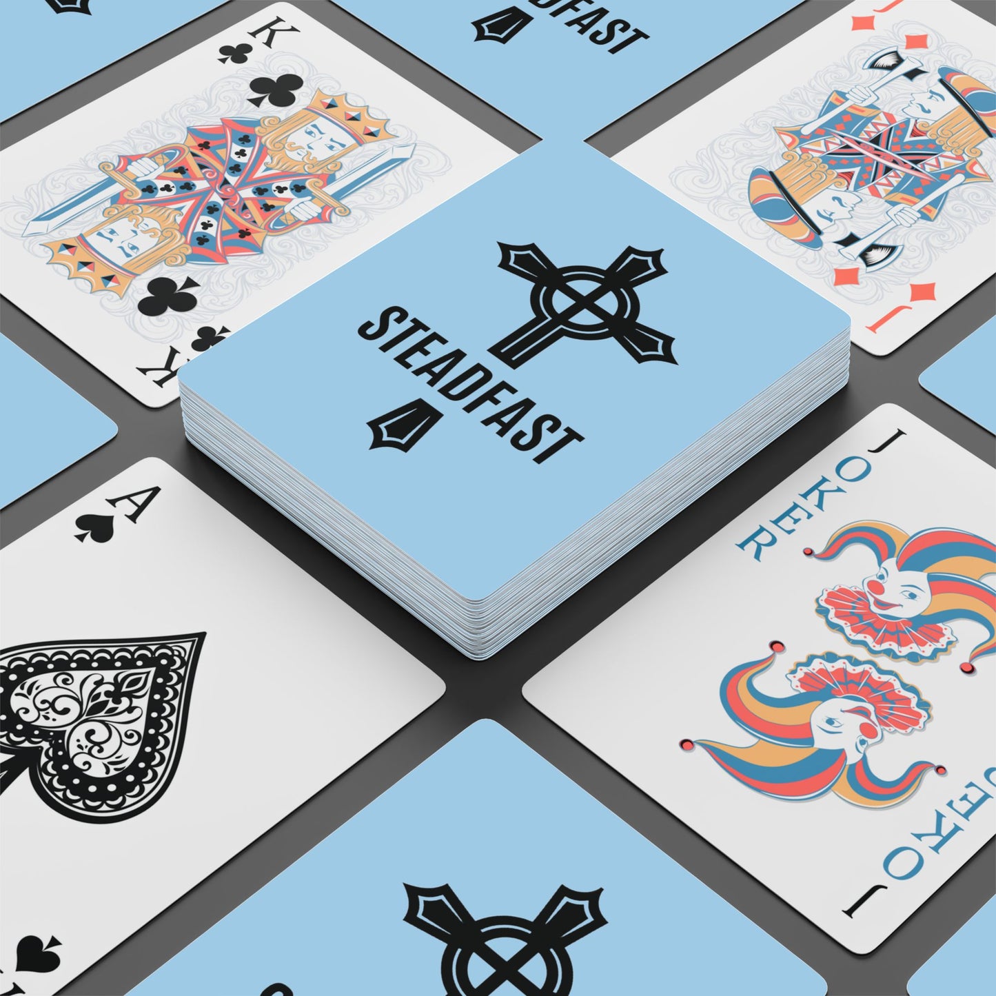 "Steadfast Cross", Christian Playing Cards (Boy Blue)