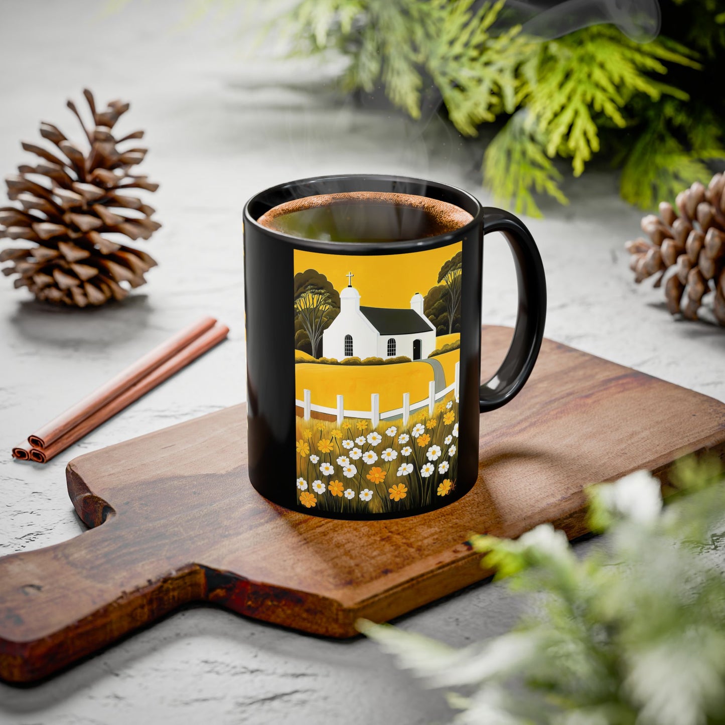"Eaglais a’ Bhuidhe (Gaelic) - The Church of Golden Hope (English)", Colorful Mugs (11oz & 15oz)